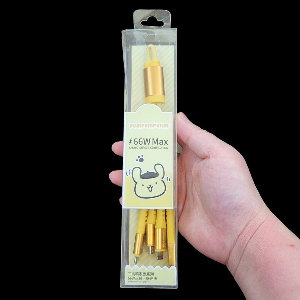 Brand New Sanrio Pompompurin Cell Phone Cable Charger 3 in 1